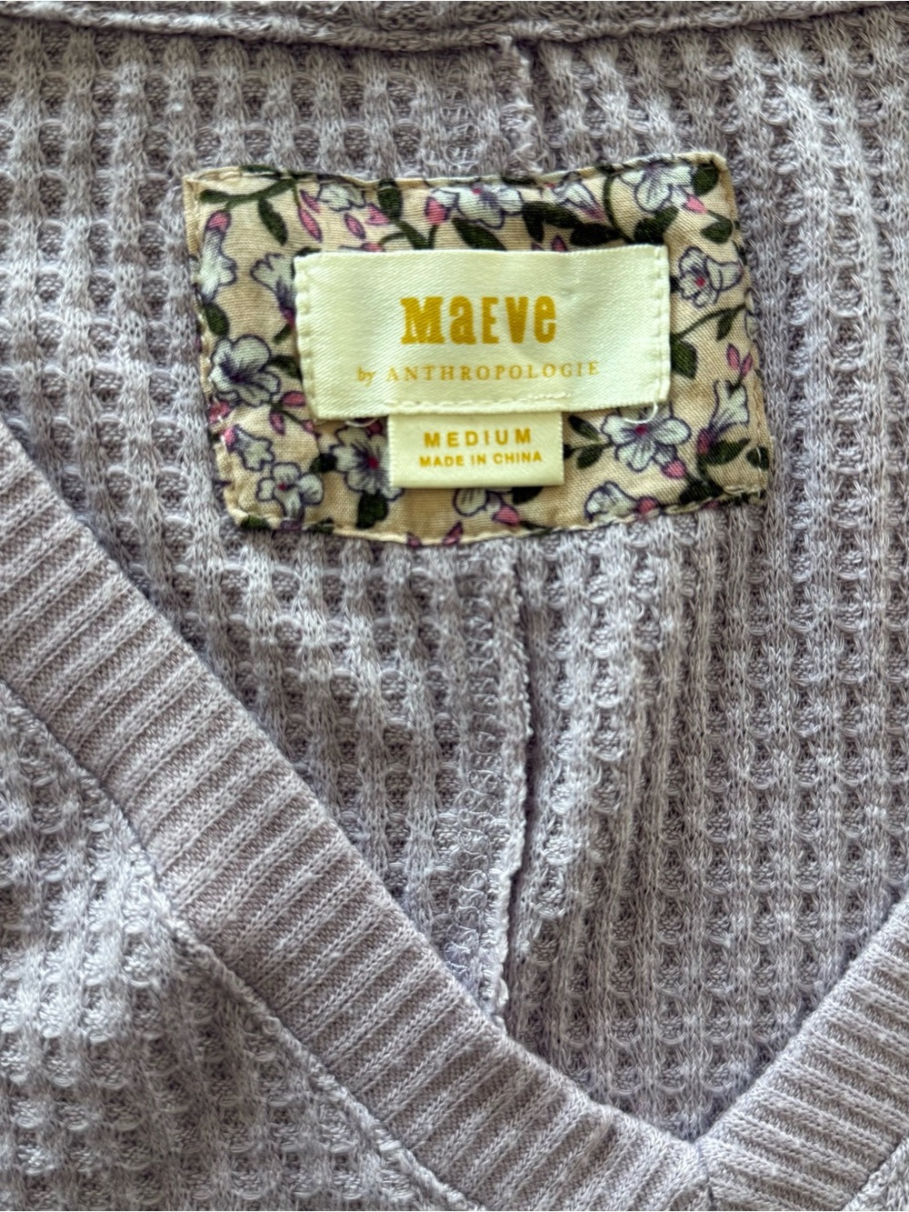 Maeve Pearson Lavender Waffle Knit Top - Picture 6 of 6